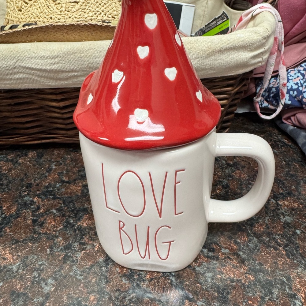 Rae Dunn Red and White Love Bug Mug